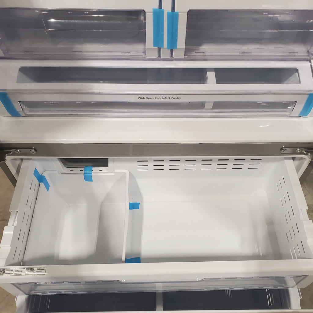 Pictures of Samsung Stainless Steel 23.9 cu ft Counter Depth French Door Refrigerator with Twin Cooling Plus and Cool Select Pantry RFG238AARS - Certified Refurbished - Neu Appliance Outlet - Discount Appliance Outlet in Austin, Tx