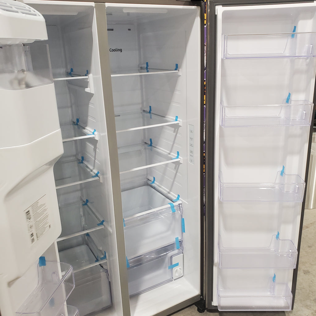 Pictures of Samsung Stainless Steel Large Capacity Side-by-Side 27.4 Cu. Ft. Refrigerator with Ice and Water Dispenser and LED Lighting RS27T5200SR - Scratch and Dent (Minor) - Neu Appliance Outlet - Discount Appliance Outlet in Austin, Tx