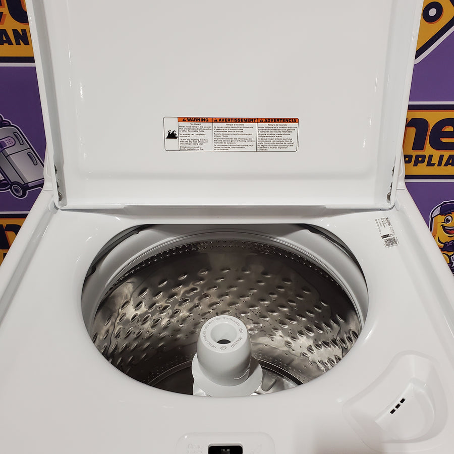 Maytag 4.2 Cu. Ft. Capacity Top Load Washer in White MTW4205SW - Open Box and MayTag 7.0 cu. ft. Top Load Electric Wrinkle Prevent Dryer 16185 - MED4500MW - Scratch & Dent (Minor)