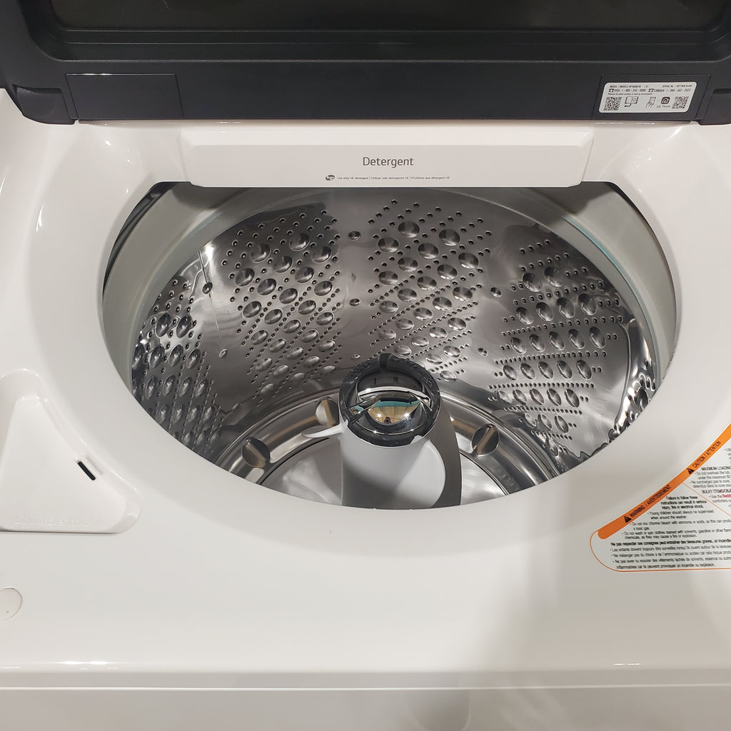 Pictures of LG 5.3 cu. ft. SMART Mega Capacity Top Load Washer in Alpine White with Agitator, Easy Unload and TurboWash3D Technology - Open Box - Neu Appliance Outlet - Discount Appliance Outlet in Austin, Tx