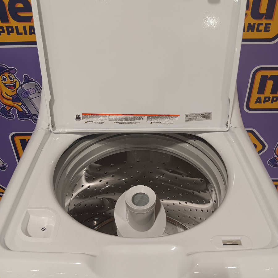 Hotpoint® 4.0 cu. ft. Capacity Washer with Cold Plus and Water Level Control HTW265ASWWW - Scratch & Dent (Major) and Hotpoint 6.2 cu. ft. Capacity Electric Dryer with Up To 120 ft. Venting and Shallow Depth 16184 - HTX26EASWWW - Scratch & Dent (Minor)