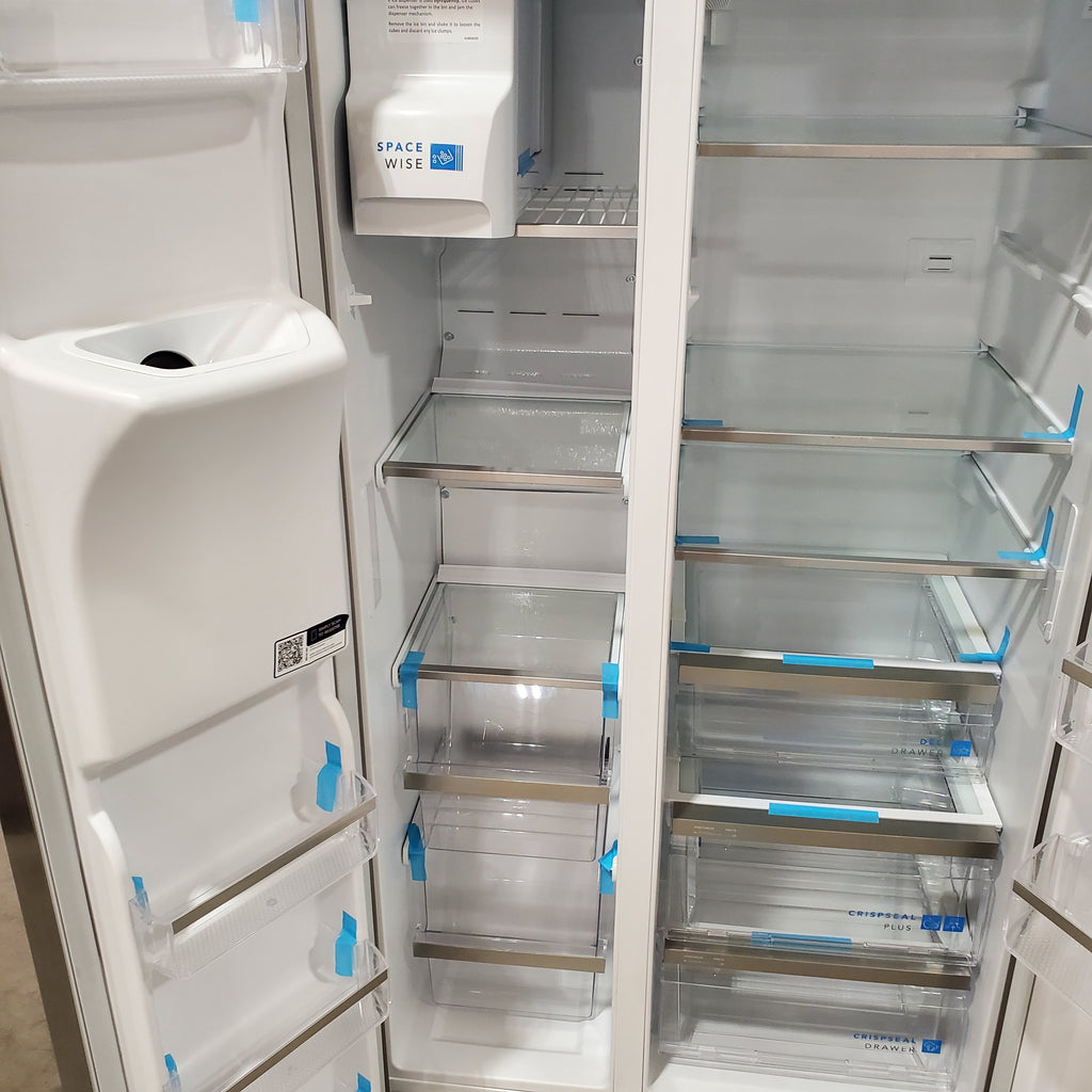 Pictures of Frigidaire Gallery 22.3-cu ft Counter-depth Side-by-Side Refrigerator with Ice Maker ENERGY STAR in Fingerprint Resistant Stainless Steel GRSC2352AF - 3SD478 - Scratch & Dent (Minor) - Neu Appliance Outlet - Discount Appliance Outlet in Austin, Tx