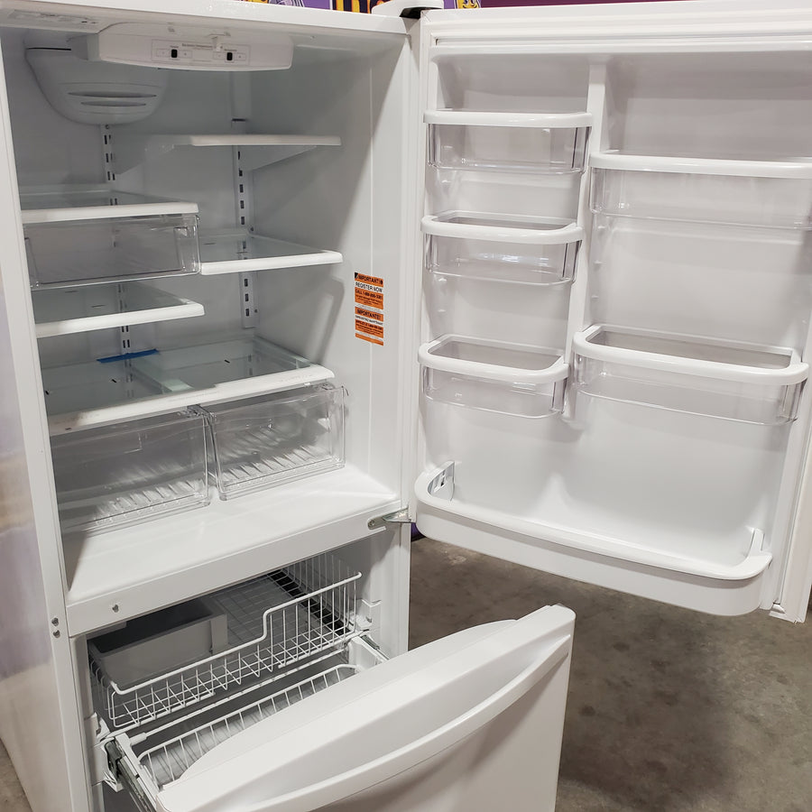 Whirlpool 18.7 cu. ft. Bottom Freezer Refrigerator in White WRB329DMBW - Scratch & Dent (Minor)