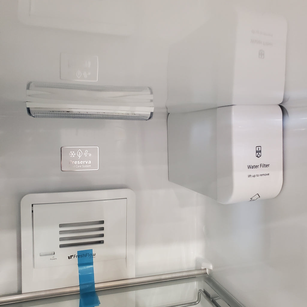 Pictures of KitchenAid 22.6-cu ft Counter-depth Side-by-Side Refrigerator with Ice Maker (Stainless Steel with Printshield Finish)-KRSC703HPS-Open Box - Neu Appliance Outlet - Discount Appliance Outlet in Austin, Tx