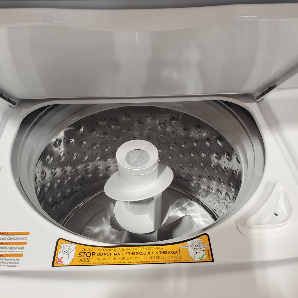 Pictures of GE Unitized Spacemaker® 3.8 cu. ft. Capacity Washer with Stainless Steel Basket and 5.9 cu. ft. Capacity Electric Dryer 3SD715 - GUD27ESSMWW - Open Box - Neu Appliance Outlet - Discount Appliance Outlet in Austin, Tx