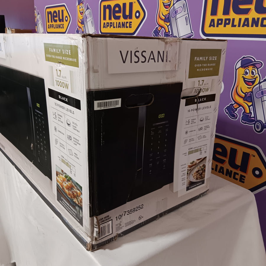 Vissani 1.7 cu. ft. 1000-Watt Over the Range Microwave in Black 25132SD333 - HV0170B - Open Box