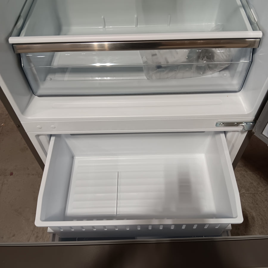 Hisense Counter Depth Bottom Freezer 17.2 Cu. Ft. Refrigerator with LED Lighting and Super Cool and Super Freeze in Fingerprint Stainless Steel 22132SD139 - HRB171N6ASE - Scratch and Dent (Moderate)