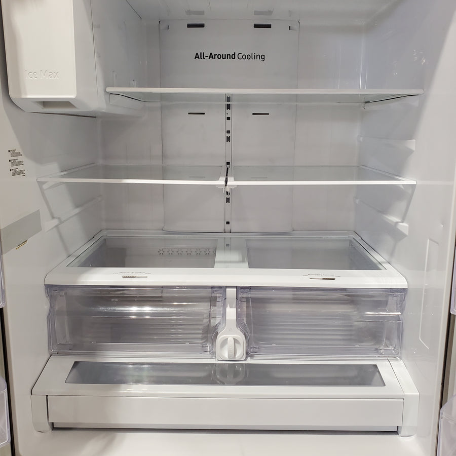 Samsung 26.5 cu. ft. Large Capacity 3-Door French Door Refrigerator with Family Hub™ and External Water & Ice Dispenser in Stainless Steel RF27T5501SR - Scratch & Dent (Major)