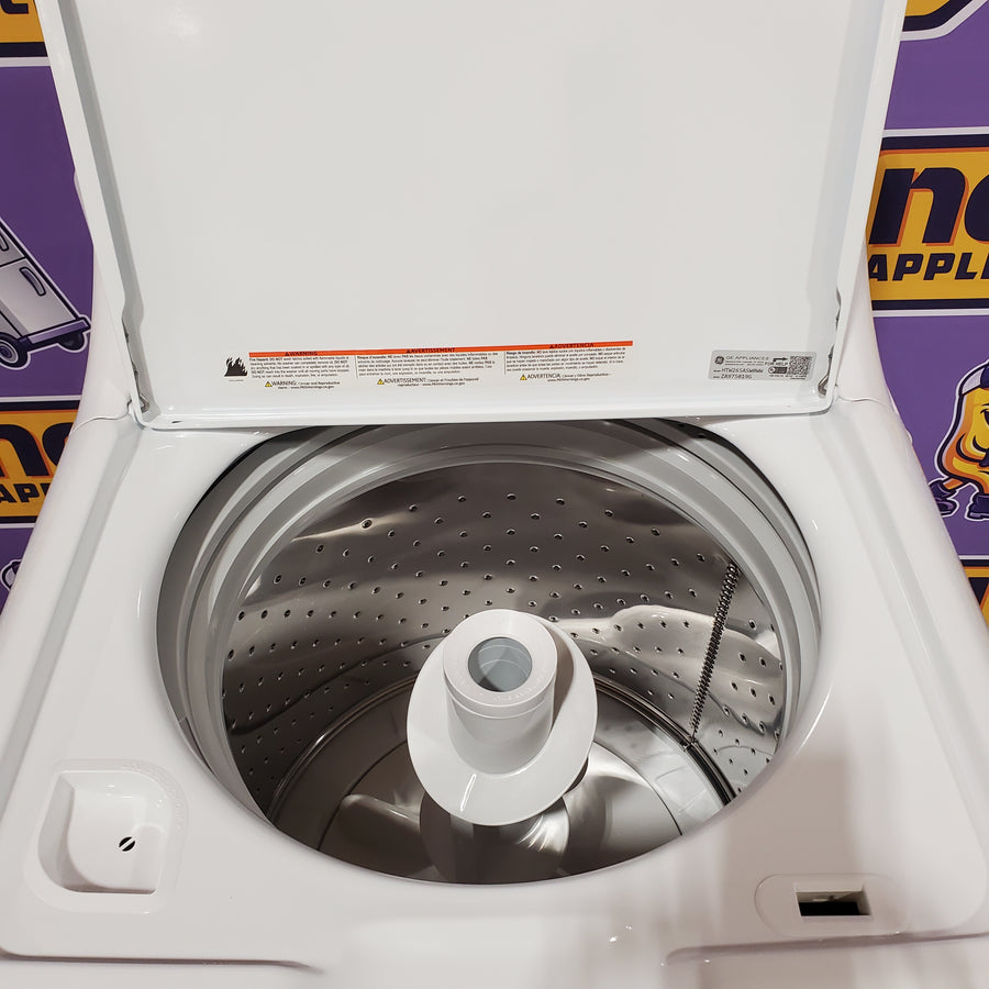 Hotpoint® 4.0 cu. ft. Capacity Washer with Cold Plus and Water Level Control HTW265ASWWW - Scratch & Dent (Major) and Hotpoint 6.2 cu. ft. Capacity Electric Dryer with Up To 120 ft. Venting and Shallow Depth 16177 - HTX26EASWWW - Scratch & Dent (Minor)