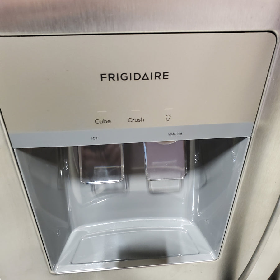 Frigidaire 25.6 cu. ft. ENERGY STAR Side by Side Refrigerator with Exterior Water and Ice Dispenser in Stainless Steel 3SD1089 - FRSS2623AS - Scratch & Dent (Moderate)