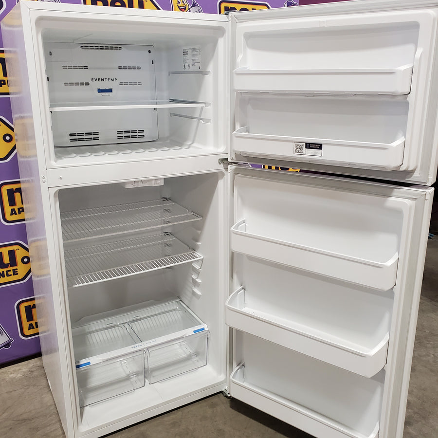 Frigidaire 30" Wide Garage Ready Top Freezer 18 Cu. Ft. Refrigerator with EvenTemp Cooling System and Spacious Interior Storage in White 22136SD273 - FFTR1814WW - Scratch & Dent (Moderate)