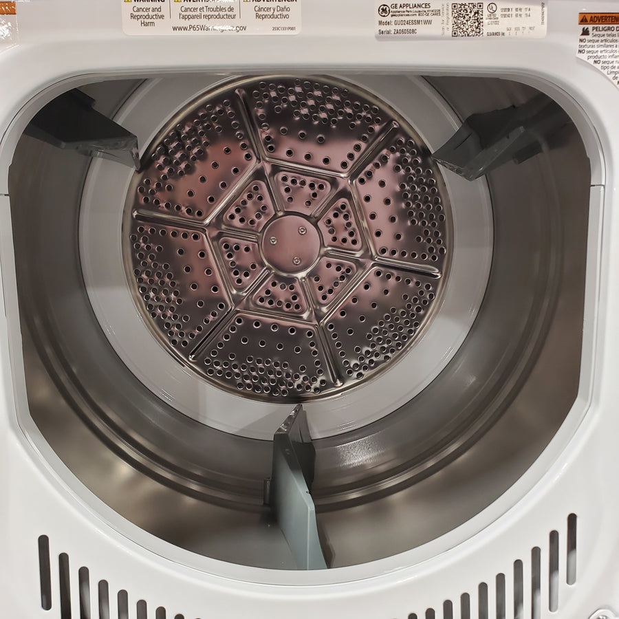 GE Unitized Spacemaker® 2.3 cu. ft. Capacity Washer with Stainless Steel Basket and 4.4 cu. ft. Capacity Electric Dryer 251310SD915 - GUD24ESSMWW - Scratch & Dent (Minor)