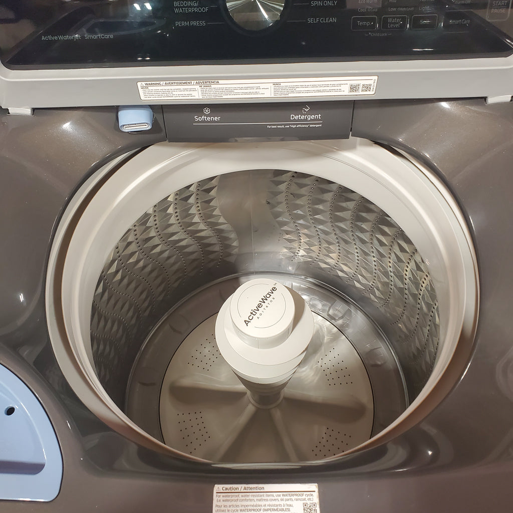 Pictures of Samsung 4.4 cu. ft. Top Load Washer with ActiveWave™ Agitator and Active WaterJet in Platinum 1CR03121 - WA44A3405AP - Certified Refurbished - Neu Appliance Outlet - Discount Appliance Outlet in Austin, Tx
