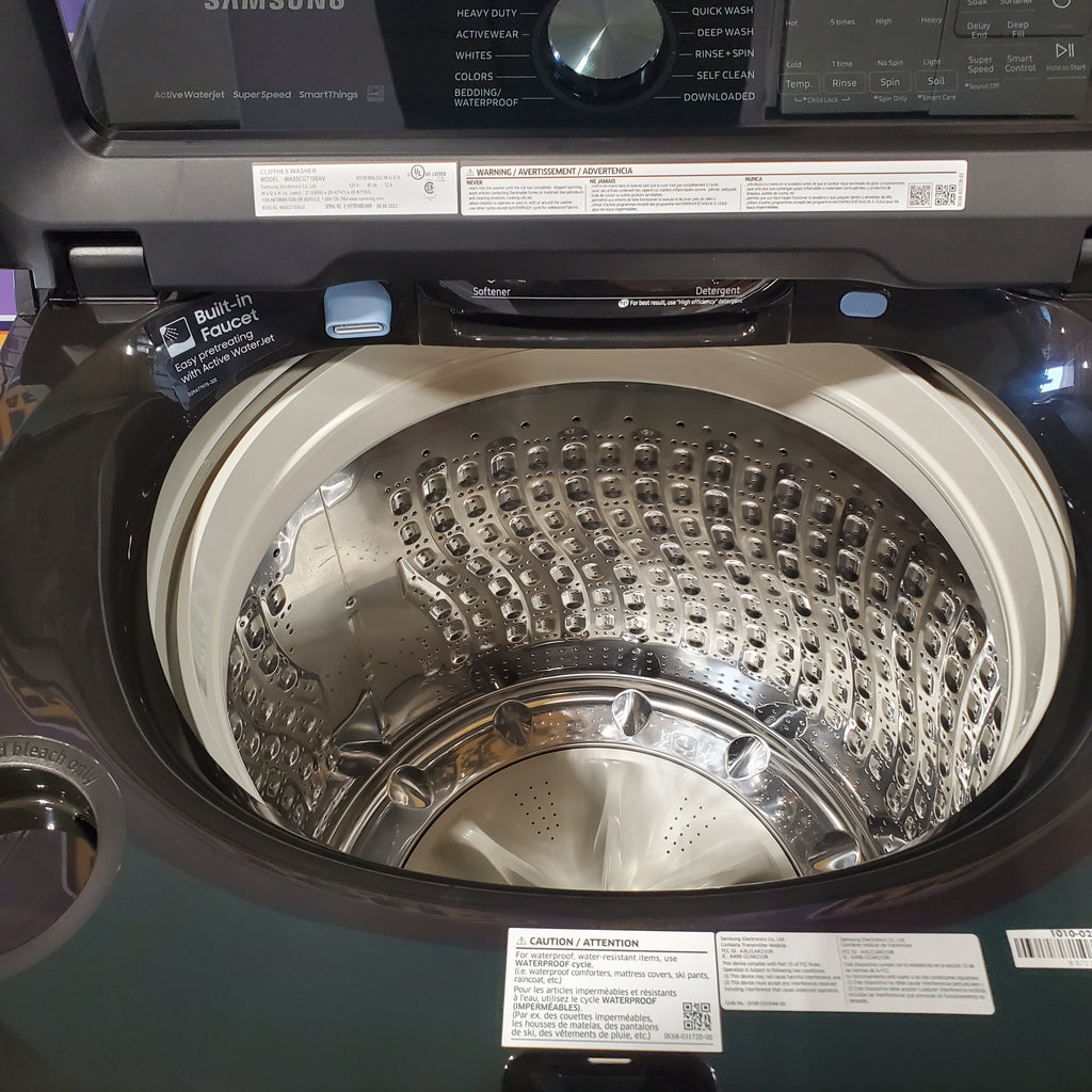 Pictures of Samsung 5.5 cu.ft. Extra-Large Capacity Smart Top Load Washer with Super Speed Wash in Brushed Black WA55CG7100AVUS - Scratch & Dent (Minor) - Neu Appliance Outlet - Discount Appliance Outlet in Austin, Tx