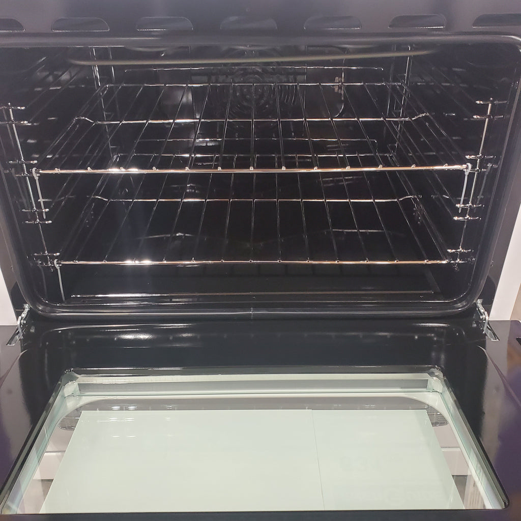 Unique Classic Retro 30-in Glass Top 5 Burners 3.9-cu ft Convection Oven Freestanding Electric Range with WipeClean Coating 3SD872 - UGP-30CR EC W - Open Box