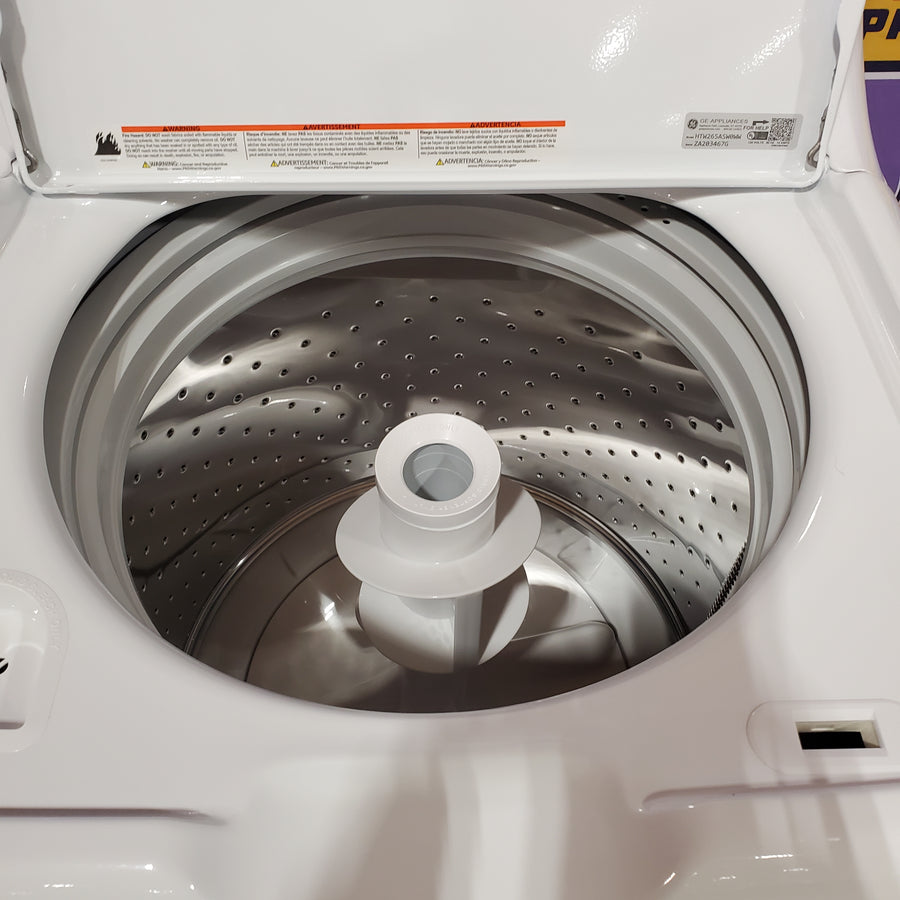 Hotpoint® 4.0 cu. ft. Capacity Washer with Cold Plus and Water Level Control HTW265ASWWW - Scratch & Dent (Minor) and Hotpoint® 6.2 cu. ft. vented Electric Dryer with Auto Dry 16148 - HTX26EASWWW - Scratch & Dent (Minor)