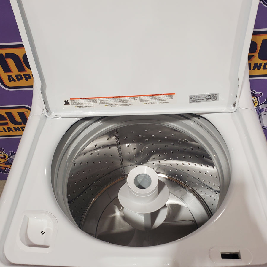 Hotpoint® 4.0 cu. ft. Capacity Washer with Cold Plus and Water Level Control HTW265ASWWW - Scratch & Dent (Minor) and Hotpoint® 6.2 cu. ft. vented Electric Dryer with Auto Dry 16146 - HTX26EASWWW - Scratch & Dent (Minor)