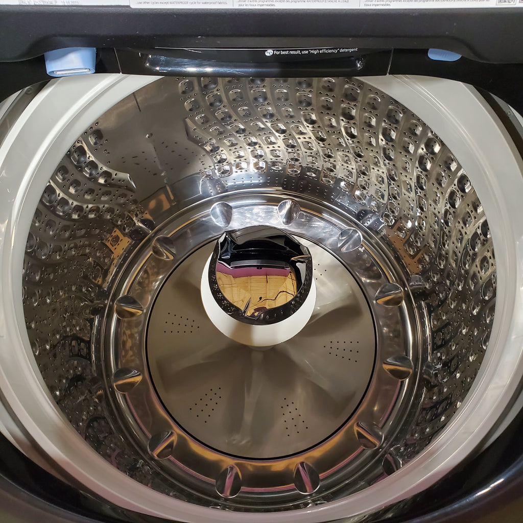Pictures of Samsung 5.1 cu. ft. Smart Top Load Washer with ActiveWave™ Agitator and Super Speed Wash in Brushed Black 1CR0447 - WA51A5505AV - Certified Refurbished - Neu Appliance Outlet - Discount Appliance Outlet in Austin, Tx