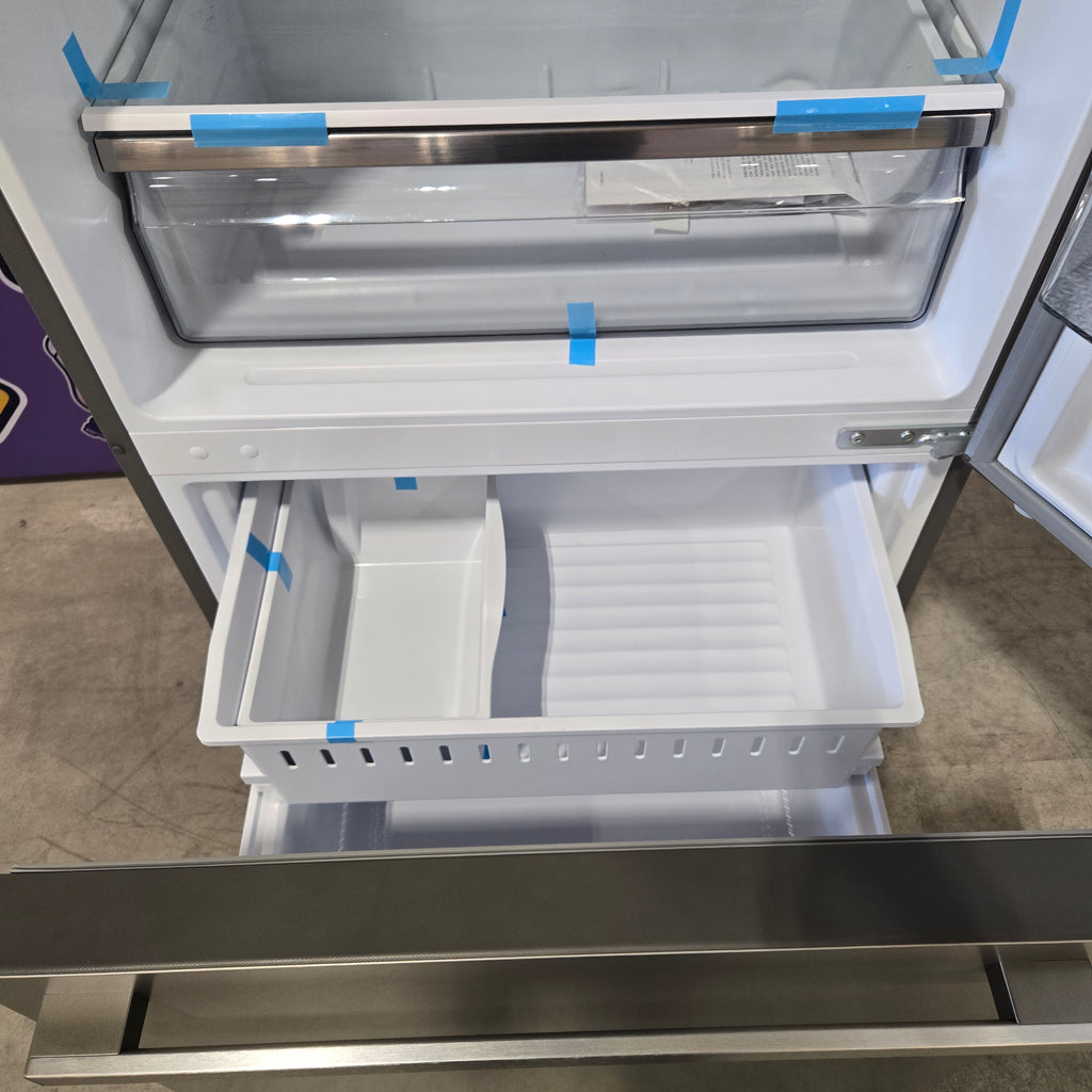 Pictures of 33" Wide Counter Depth Hisense ENERGY STAR 17.2-cu ft Bottom-Freezer Refrigerator with Ice Maker in Fingerprint Resistant Stainless Steel - Open Box - Neu Appliance Outlet - Discount Appliance Outlet in Austin, Tx