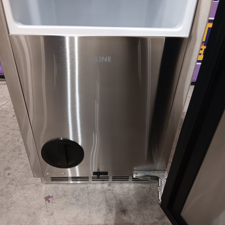 ZLINE 15 in. Touchstone Clear Cube Ice Maker with Drain Pump and Panel Ready Door ICCDP-15 - Scratch & Dent (Minor)