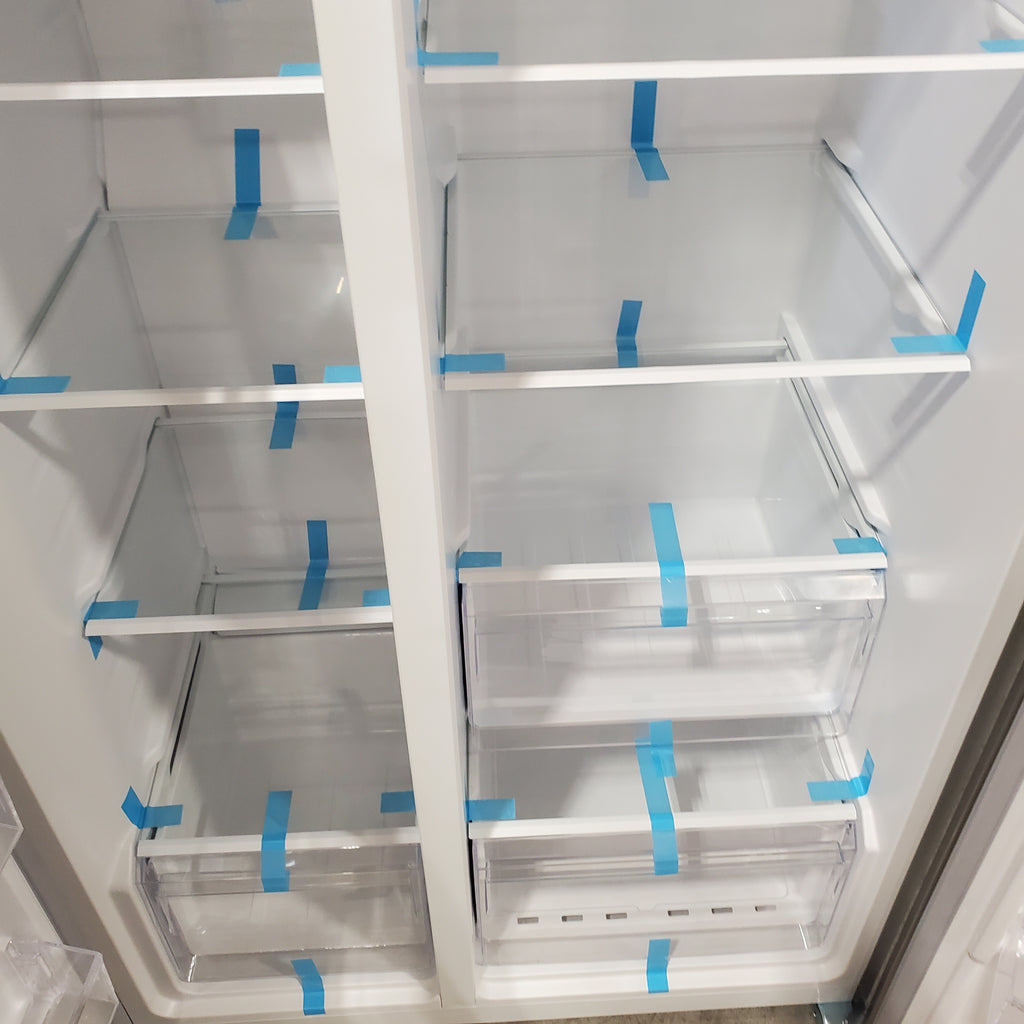 Pictures of Frigidaire 21 Cu. Ft. 36" Counter-Depth Side-by-Side Refrigerator in Fingerprint-Resistant Stainless Steel FRSG2115AV - Scratch & Dent (Minor) - Neu Appliance Outlet - Discount Appliance Outlet in Austin, Tx