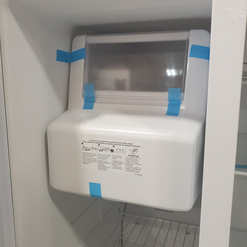 Pictures of Amana White 36 Inch Side by Side 24.6 Cu. Ft. Counter Depth Refrigerator with Dual Pad External Ice Dispenser and Water Dispenser ASI2575GRW - Scratch and Dent (Minor) - Neu Appliance Outlet - Discount Appliance Outlet in Austin, Tx