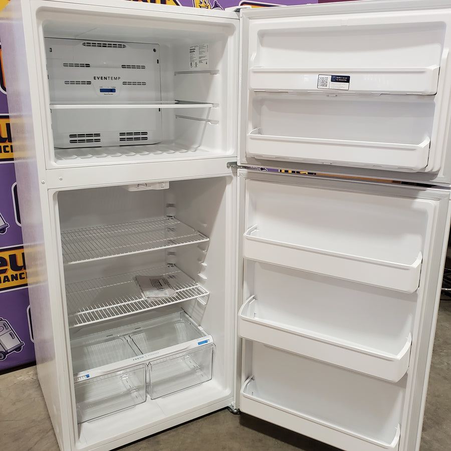 Frigidaire 30" Wide Garage Ready Top Freezer 18 Cu. Ft. Refrigerator with EvenTemp Cooling System and Spacious Interior Storage in White 22132SD137 - FFTR1814WW - Scratch & Dent (Major)
