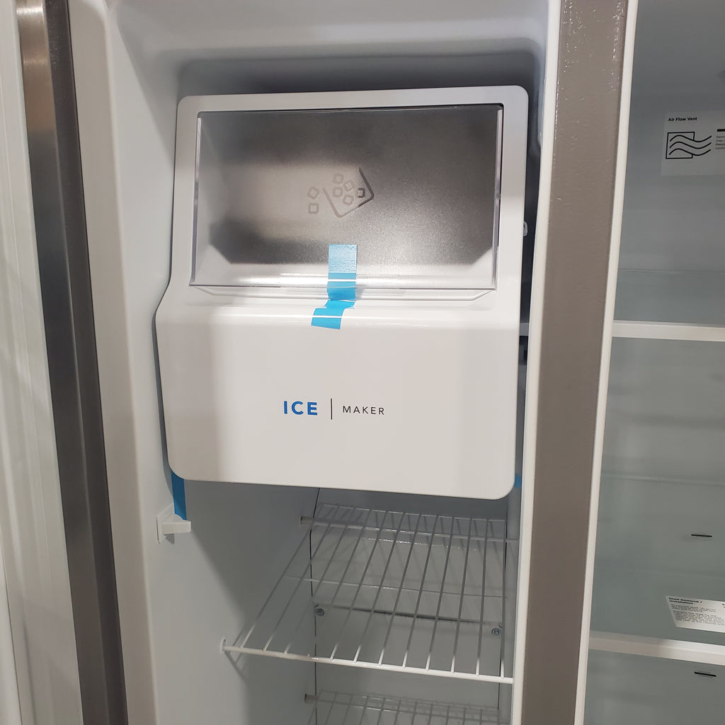 Pictures of Frigidaire 25.6-cu ft Side-by-Side Refrigerator with Ice Maker (Fingerprint Resistant Stainless Steel) ENERGY STAR-FRSS26L3AF-Scratch and Dent( Minor) - Neu Appliance Outlet - Discount Appliance Outlet in Austin, Tx