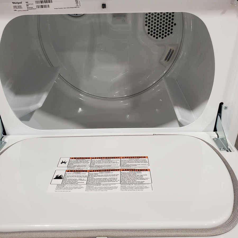 Whirlpool High Efficiency Agitator Large Top-Load Washer in White WTW5105HW - Scratch & Dent (Minor) and Whirlpool 7.0 cu. ft. Electric Dryer with Hamper Door 16118 - WED5010LW - Open Box