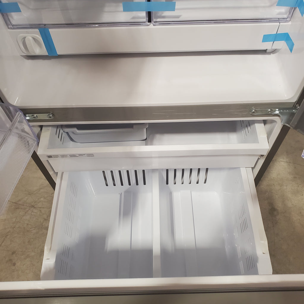 Pictures of Samsung 30 in. Wide 22 cu. ft. ENERGY STAR 3 Door French Door Refrigerator with Exterior Water and Ice Dispenser in Fingerprint Resistant Stainless Steel 4SD403 - RF22A4221SR - Scratch & Dent (Moderate) - Neu Appliance Outlet - Discount Appliance Outlet in Austin, Tx