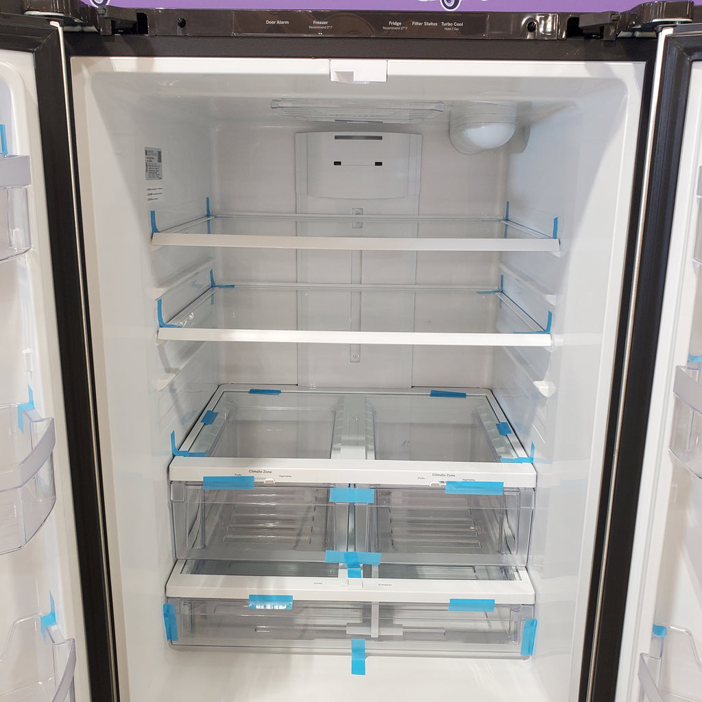 Pictures of GE® ENERGY STAR® 30" Wide 20.8 Cu. Ft. French-Door Refrigerator with Icemaker and Advanced Water Filtration GNE21FYKFS - Scratch & Dent (Minor) - Neu Appliance Outlet - Discount Appliance Outlet in Austin, Tx