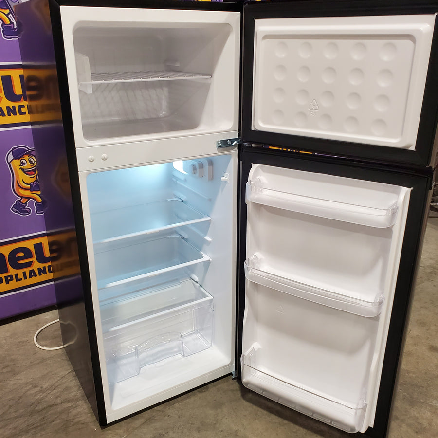 Vissani 4.5 cu. ft. 2-Door Mini Refrigerator in Platinum Steel with Freezer HVDR45PS - Open Box