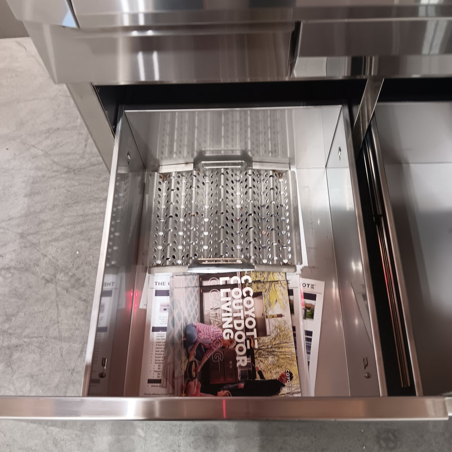 Coyote 36 Inch Freestanding Pellet Grill on Cart, Stainless Steel, Intuitive Digital Touch Control C1P36-FS - Scratch & Dent (Minor)