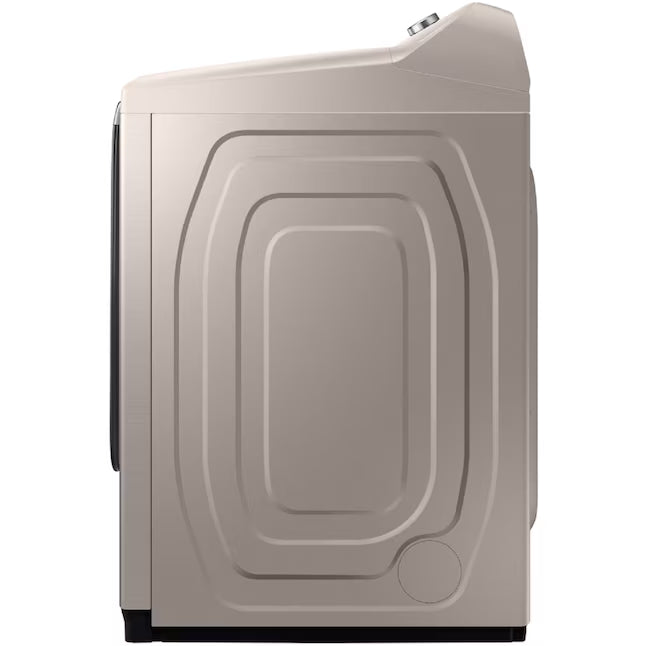 Samsung High Efficiency Extra Large ( 5.4-cu ft ) Top-Load Washer with Steam Cycle in Champagne WA54R7600AC - Certified Refurbished and Samsung 7.4-cu ft Vented Electric Dryer with Steam Cycle in Champagne DVE54R7600C - Certified Refurbished