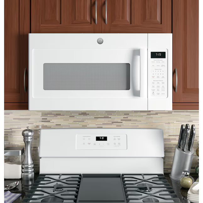 GE 1.9-cu ft Over-the-Range Microwave with Sensor Cooking in White JVM7195DKWW - Open Box