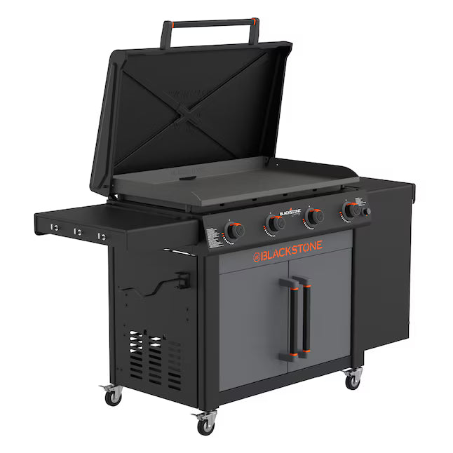 Blackstone 36in Culinary Cabinet Omnivore Griddle with Folding Prep Table 4-Burner Liquid propane Flat Top Grill 7SD341 - 2230 - Open Box