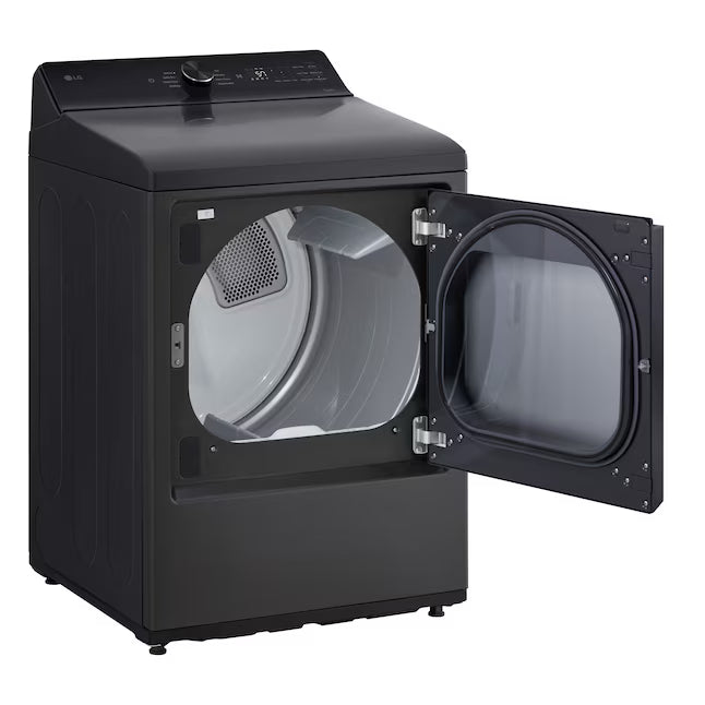 LG 7.3-cu ft Vented Electric Dryer in Platinum Black 22521666 - DLE8200L - Open Box