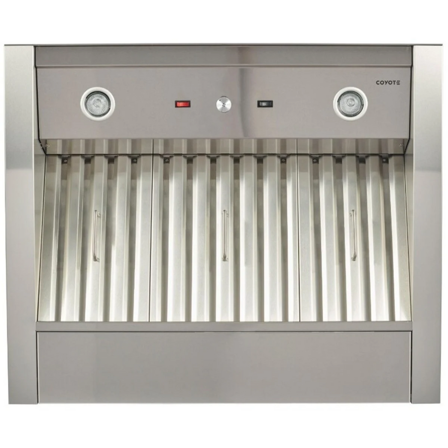 Coyote 36 Inch Stainless Steel Linear Ventilation Insert for Outdoor Grill with Baffle Filter, Removable Grease Filters C1LINER36 - Open Box