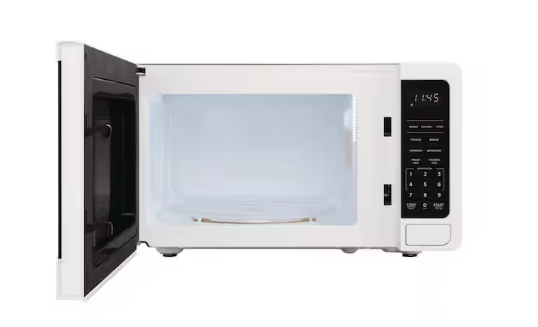 Vissani 0.7 cu. ft. Electric 700-W Countertop Microwave in White with Turntable, 6-Heating Functions, and 2-Step Lock System B20PX78 - Open Box