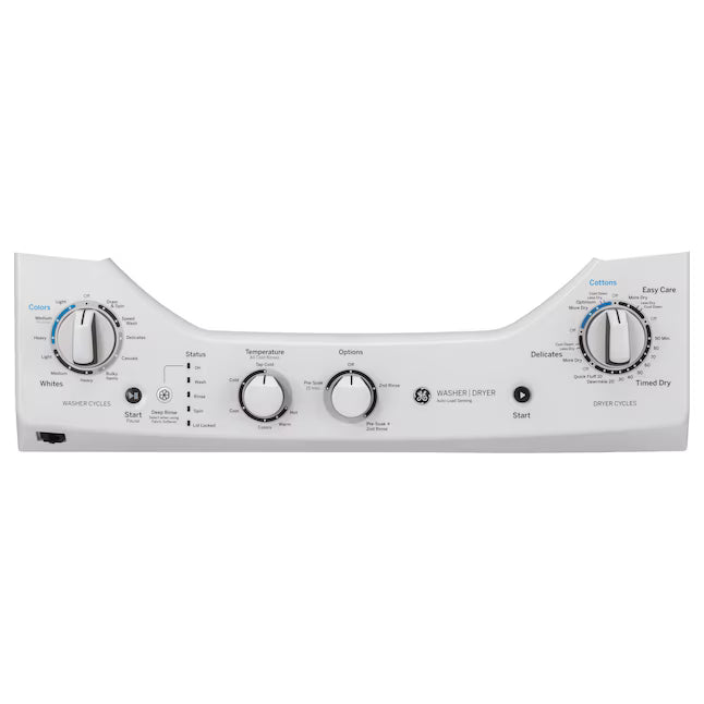 GE 24 in. Spacemaker 2.3 cu. ft. Washer and 4.4 cu. ft. Gas Laundry Center with Stainless Steel Wash Basket GUD24GSSMWW - Scratch & Dent (Minor)