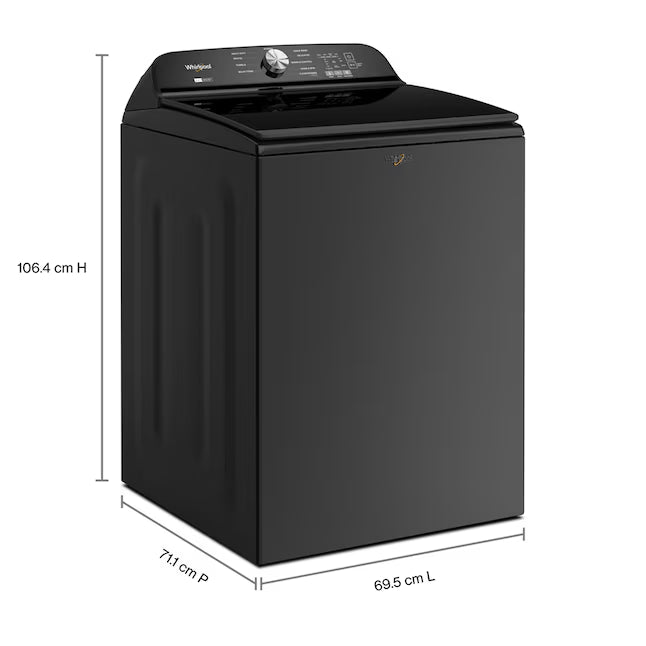 Whirlpool Volcano Black 5.2-5.3 Cu. Ft. Whirlpool® Top Load Washer with Removable Agitator and Deep Water Wash Option WTW6157PB - Scratch & Dent (Minor)