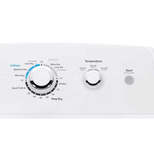 GE White Electric 6.2 Cu. Ft. Capacity Dryer with Shallow Depth and Up to 120 Ft. Venting Capability 22421754 - GTX33EASKWW - Open Box
