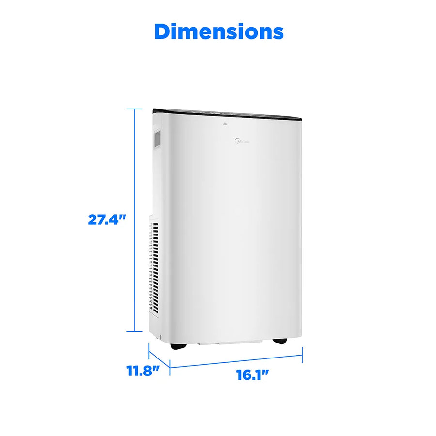 Midea 8,000 BTU Smart Portable Air Conditioner for Rooms up to 350 Sq. Ft. with Remote, 3 Speeds, Dual Filter, Wi-Fi in White MPX0812CWRU - Open Box