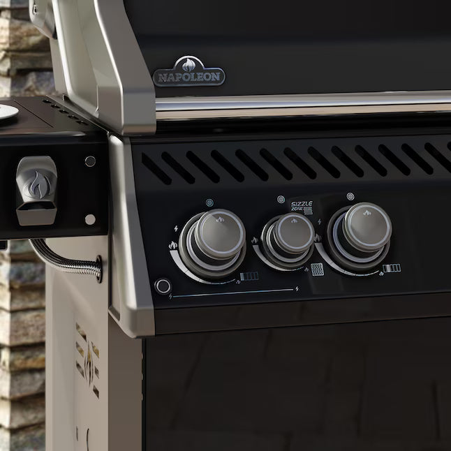 NAPOLEON Rogue PRO 625 Series Black 5-Burner Infrared Natural Gas Grill 1-Side Burner RP625SIB - Open Box