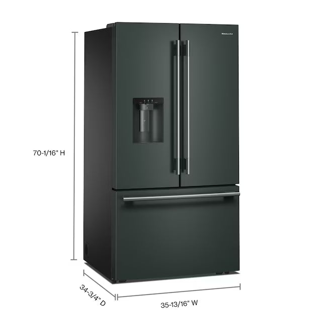 KitchenAid 30 cu. ft. French Door Refrigerator with Exterior Water and Ice in Juniper KRFF436SJP - Scratch & Dent (Minor)