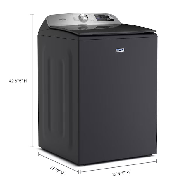 Maytag 5.2 cu. ft. Pet Pro Top Load Washer in Midnight Steel with Agitator, Extra Power and Sanitize Cycle with Oxi MTW7205RF - Open Box