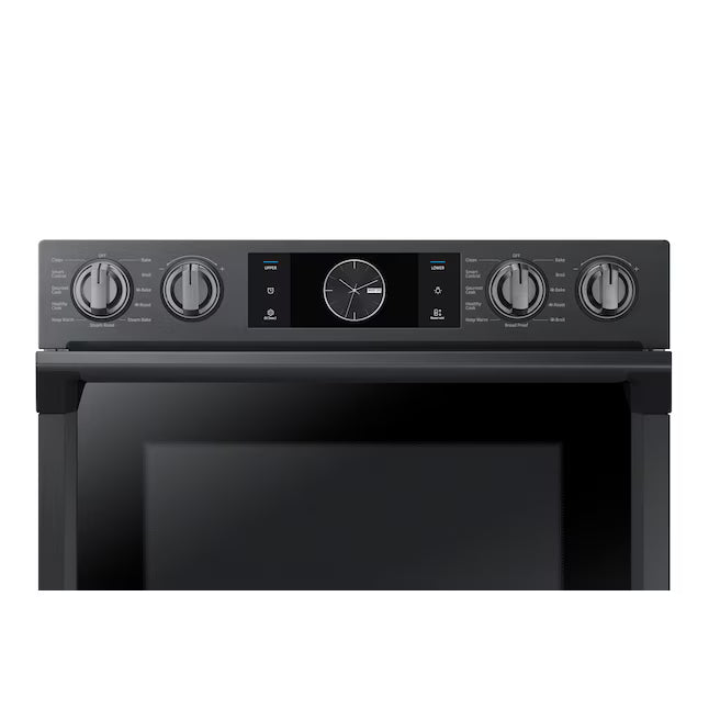 Samsung Steam Cook with Flex Duo 30 inch Double Electric Wall Oven Self-cleaning in Fingerprint Resistant Black Stainless Steel NV51K7770DG - Scratch & Dent (Minor)