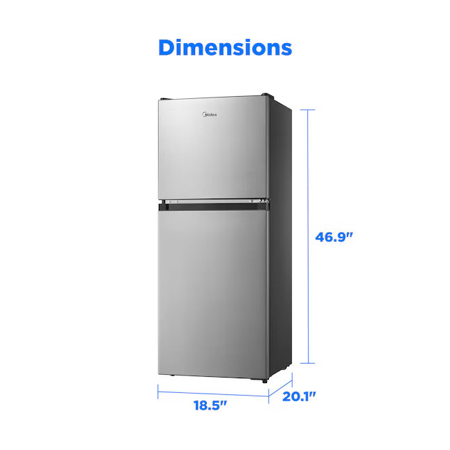 Midea 4.5-cu ft Mini Fridge with Freezer ENERGY STAR in Stainless Steel MRM45D5BST - Scratch & Dent (Minor)