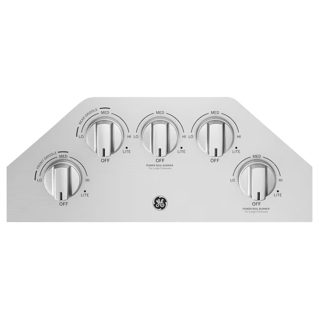 GE® 36" Built-In Gas Cooktop with 5 Burners and Dishwasher Safe Grates GE9898 - JGP5036SLSS - New In Box