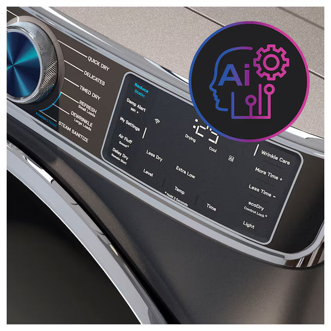 GE Profile 7.8-cu ft Stackable Vented Gas Dryer with Steam Cycle in Carbon Graphite 31134SD188 - PFD95GSPWDS - Scratch & Dent (Minor)
